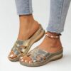 Sandale Orthopédique Femme Été à Bout Ouvert, sandales dorées, sandales ortho doré
