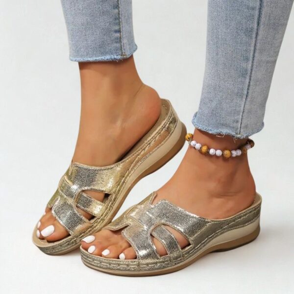 Sandale Orthopédique Femme Été à Bout Ouvert, sandales dorées, sandales ortho doré