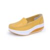 Mocassin Orthopédique Femme Plateforme en Cuir, mocassin plateforme jaune