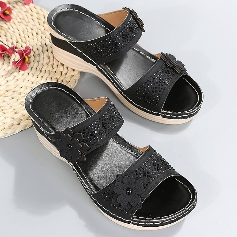 Sandale Orthopédique Femme Confort à Fleurs – Image 10