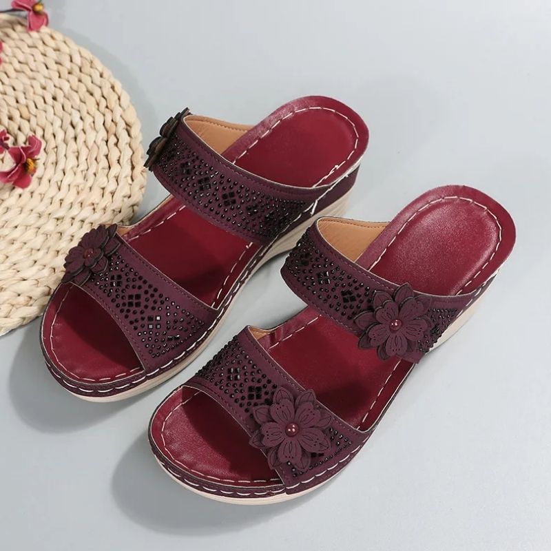 Sandale Orthopédique Femme Confort à Fleurs – Image 2