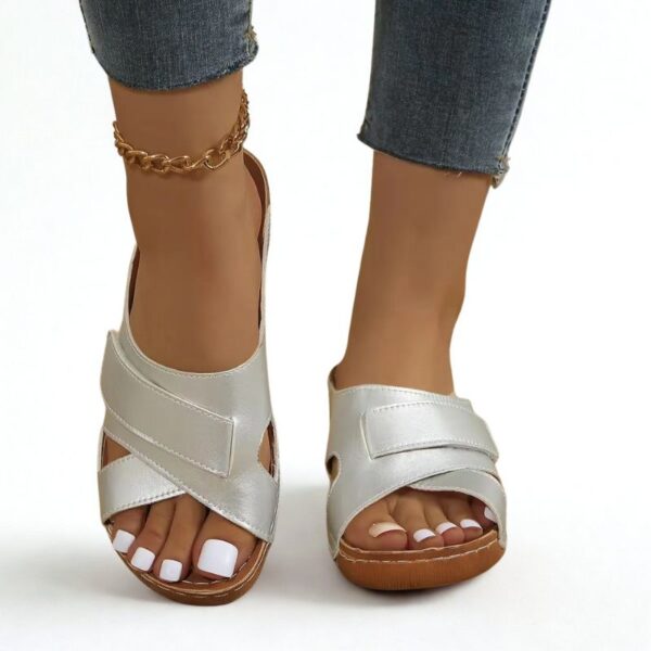 Claquette Orthopédique Femme Style Vintage, sandales dorées