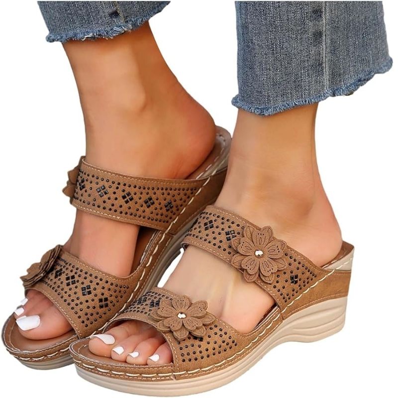 Sandale Orthopédique Femme Confort à Fleurs – Image 4