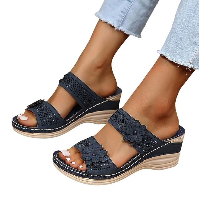 Sandale Orthopédique Femme Confort à Fleurs – Image 7