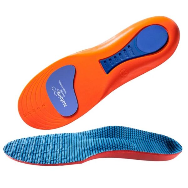 Semelle Orthopédique Pied Plat Absorbante et Respirante, semelle massante orange