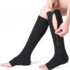 Chaussette Orthopédique Femme à Fermeture Éclair pour Œdème, chaussette longue noir