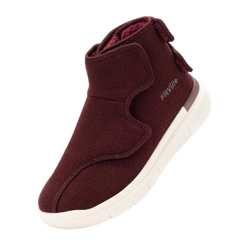 Botte Orthopédique Femme Ultra-Confort Doublée, Botte Orthopédique Rouge