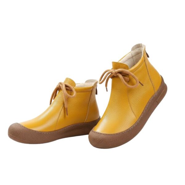 Botte Orthopédique Femme En Cuir Chaud Pour Hiver, Botte Orthopédique Femme Jaune