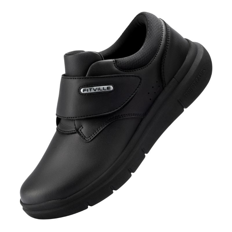 Mocassin Orthopédique Homme En Cuir Avec Soutien Plantaire, Mocassin Orthopédique Homme Noir
